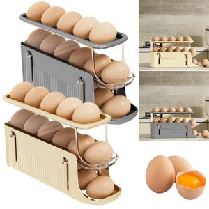 Rangement de cuisine Automatique Rolling Oeuf Tray Organizer titulaire 17 œufs Réfrigérateur Réfrigérateur Réfrigérateur pour table à manger