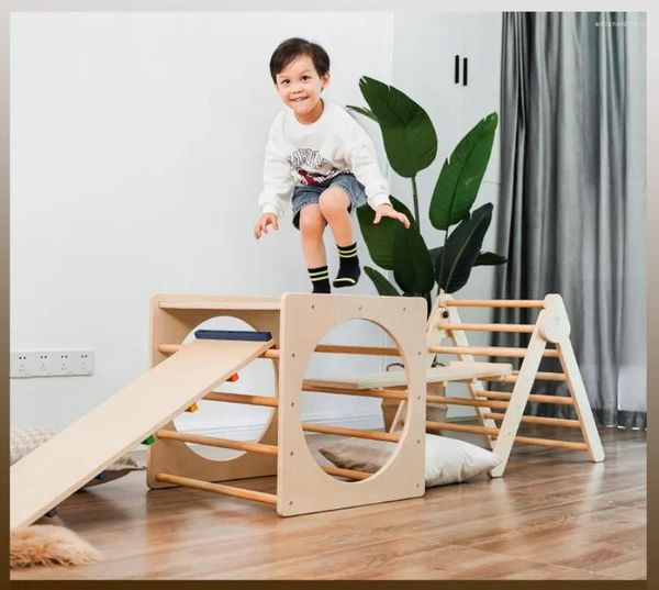 Rangement cuisine cadre d'escalade bébé bois massif petit toboggan intérieur enfant combinaison sens entraînement chevet