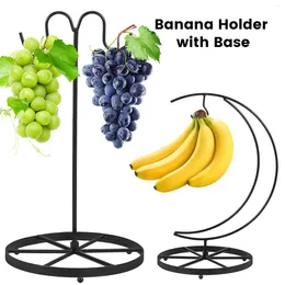 Cuisine Storage Banana Contexte Fruit Sold Higner d'arbre Rack Crochet Affichage de gardien de raisin Organisateur de raisin Black Holders Black