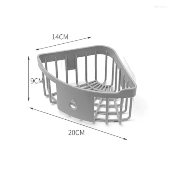 Rangement cuisine, étagère de salle de bain, espace d'angle, panier triangulaire en aluminium, support mural pour salle de douche, blanc/rose/vert/gris, 1 pièce