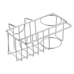 Panier de rangement suspendu en acier inoxydable, rangement de cuisine, salle de bains, évier sans perçage, accessoires porte-éponge, liquide vaisselle pour la maison