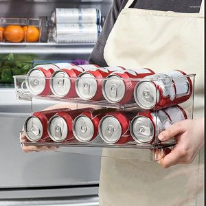 Keukenopslag drankdoos bierdranken kan soda fles koelkast pothouder automatisch rollende dispenser koelkast organisator