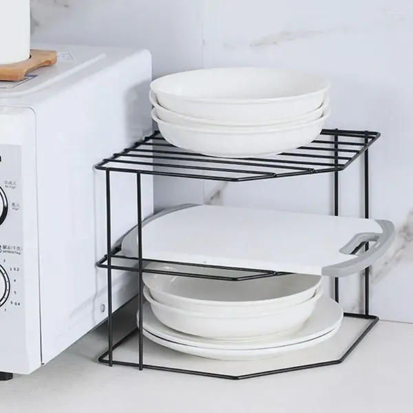 Almacenamiento de cocina, estantería esquinera para condimentos en blanco y negro, estante portátil para fregadero de hierro sin perforación, organizador de artículos diversos extraíble