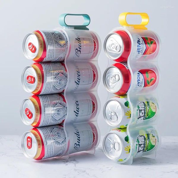 Boîte de rangement de cuisine pour réfrigérateur, boîte de rangement transparente pour bière Cola réfrigérée, organisateur de canettes d'espace en conserve