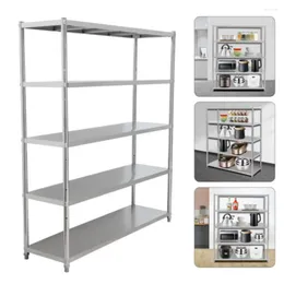 Cuisine Storage ByAocar 5 couches KICThen Garage Shelf Rack Freestand en acier inoxydable étagère Commercial Portez 40 kg / 88.18lbs chacun