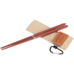 Baguettes pliantes de Camping, rangement de cuisine, couverts pratiques Anti-brûlure, maison en bois, Style chinois voyage