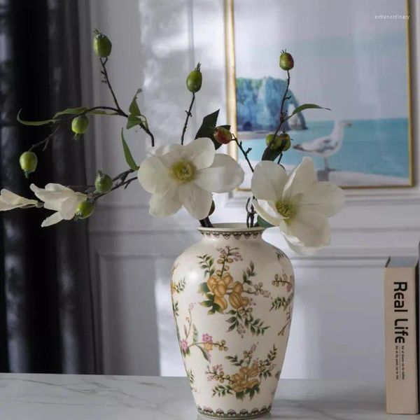 Cuisine Storage Chinois rétro Vase Vase Craft Gift Creative American Country Flower and Bird Decoration salon