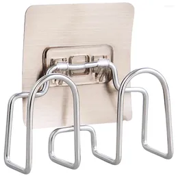 Colgador de abrigos para almacenamiento de cocina, soporte para tabla de cortar, estante para tapa de olla sin clavos, herramienta de acero inoxidable