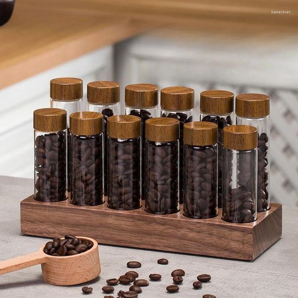 Kitchen Storage Coffee Grands Conteneur Tube d'affichage Bouteille de thé Verre en verre unique Dose Espresso Accessoire Café de cafée Cadeau Barista Gift