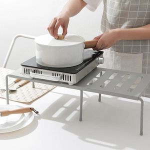 Comptoir de rangement de cuisine en plastique ABS gris, sans poinçon, extensible, grande capacité, organisateur d'étagère d'armoire pour épices