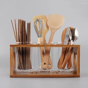 Porte-baguettes en verre Borosilicate, rangement de cuisine créatif, porte-baguettes domestique Anti-moisissure, Cage de vidange baguettes cuillère couteau