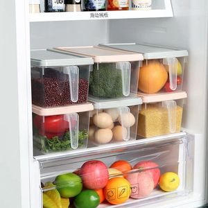 Keukenopslag creatieve koelkastkast met handgreep plastic vers behoud kan worden gestapeld ei en fruitbedekking
