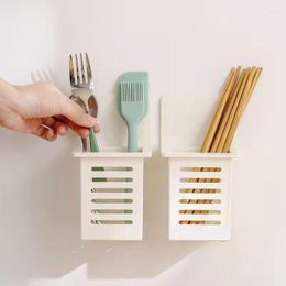 Almacenamiento de cocina, palillos simples creativos, caja de drenaje, cuchillo autoadhesivo montado en la pared, soporte para cuchara, tenedor, vajilla, estante, herramienta