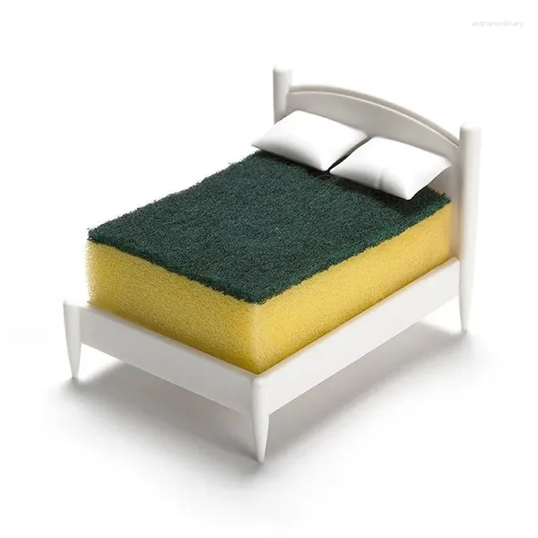 Almacenamiento de cocina, toallita de esponja creativa, forma de cama para cuna, paño de limpieza, estante de drenaje