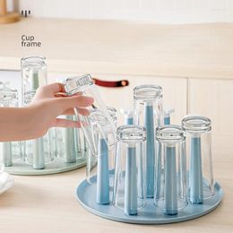 Support de séchage de tasses de rangement de cuisine, support d'égouttoir en verre anti-poussière, bouteille détachable, étagère à vaisselle, fournitures de plateau de rangement