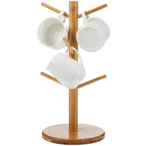 Porte-gobelet de rangement de cuisine, support de tasse à café en bambou, organisateur de gobelets pour comptoir de Bar