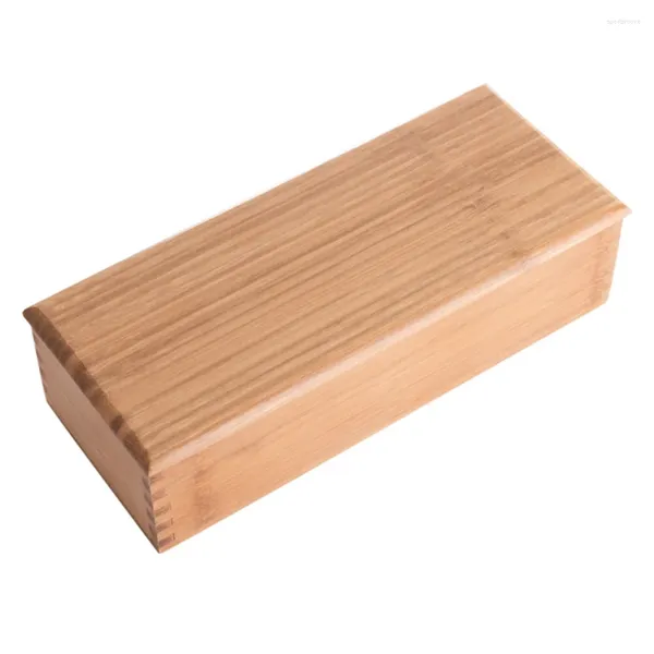 Caja de almacenamiento de cubiertos para cocina, soporte de utensilios de madera, organizador de cubiertos, estante para encimera, tapa, cuchara negra de bambú, viaje