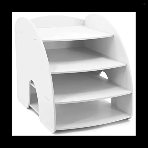 Rangement de cuisine, support de fichiers de bureau, dossier à 4 couches, Classification, finition, maison, bureau, salle de classe, organisateur de papier blanc