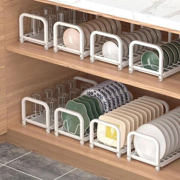 Support de séchage de vaisselle de rangement de cuisine, organisateur d'évier bol et tasse de grande capacité en acier inoxydable avec plateau, étagère de Drainage, armoire