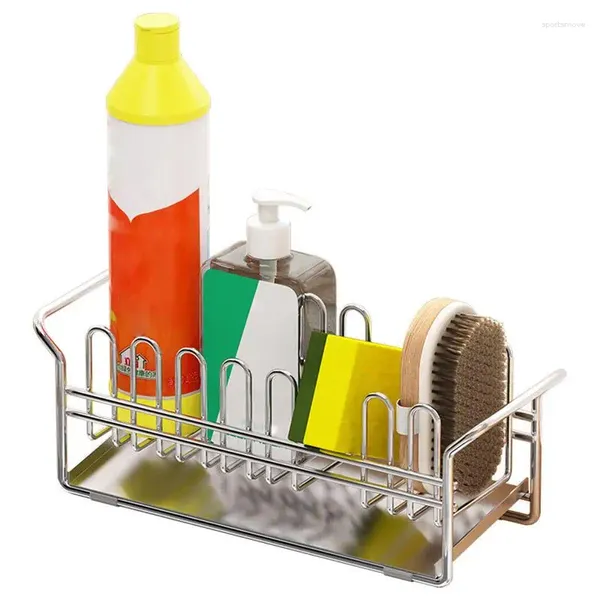 Rack de vaisselle de rangement de cuisine avec drain amovible en acier inoxydable multifonctionnel amovible