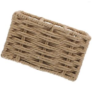 Panier séparateur de rangement de cuisine, porte-ustensiles de fête, argenterie, corde en papier, organisateur de couverts pour bureau Compact