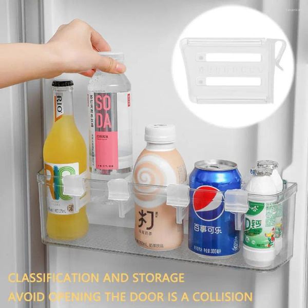 Cajón de almacenamiento de la cocina Botella del separador de lata Organizador de estante Refrigerador de la puerta del refrigerador Divisor de la puerta clip de compartimento