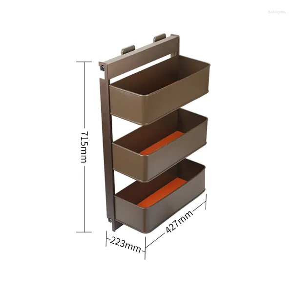 Tiroir de rangement de cuisine rétractable en cuir, armoire de quincaillerie multifonctionnelle, garde-robe domestique, vestiaire