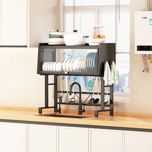 Rangement de cuisine Rack de plats séchés en acier inoxydable sur l'évier