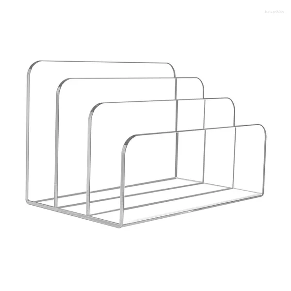 Support de courrier acrylique efficace de stockage de cuisine avec 3 fentes pour la maison et le bureau