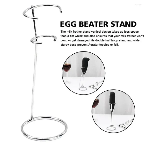 Kitchen Storage Egg Beater Stand en acier inoxydable Basqueur de café Blender Blender Milk Handhed Handder Whisk R4K4