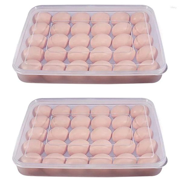 Refrigerador de huevos de almacenamiento de la cocina Refrigerador de la bandeja rellena con tapa para 60 huevos - Pack Packly Baspable Portable de plástico