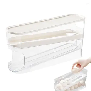 Keuken opslag eierdispenser automatische rollende organisator container ruimtebesparende roller stapelbare koelkast organisatoren duidelijke lade