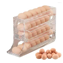Dispensador de huevos de almacenamiento de cocina para nevera de 4 capas Rolling Soporter con un contenedor de ahorro de espacio de organización moderna de gran capacidad