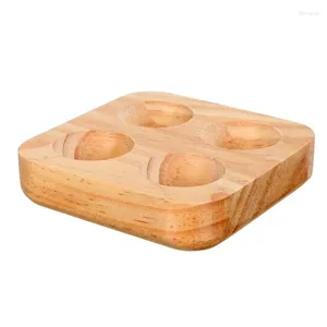 Rangement de cuisine Porte-œufs Plateau en bois Réfrigérateur en bois Conteneur Comptoir Deviled Rack Présentoir Organisateur Tasse Fraîche Poulet Rustique