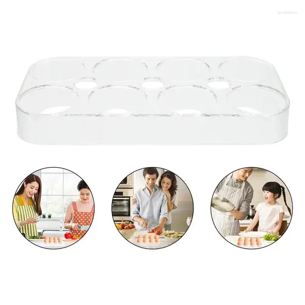 Almacenamiento de cocina, soporte para refrigerador de huevos, bandeja contenedora, caja organizadora para nevera, estuche, dispensador de fresco, contenedor de huevos transparente para pollo Ei