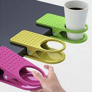 Almacenamiento de cocina taza de moda soporte para bebidas y café Clip plástico escritorio de la computadora colgador de agua bandeja mesa de oficina en casa