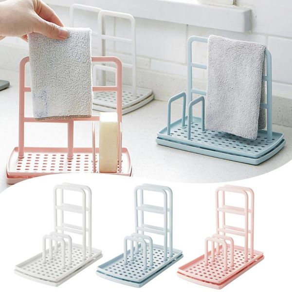 Rangage de rangement de cuisine Rack éponge support support de serviette en plas