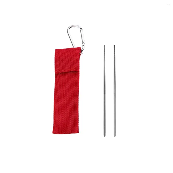 Sac de rangement de cuisine pliable pour baguettes, argenterie pliable en acier inoxydable, couverts de voyage de Camping