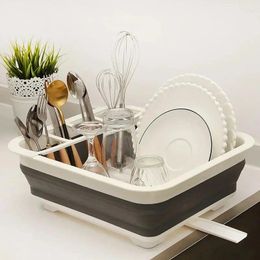 Rangement de cuisine pliable égouttoir à vaisselle panier bol vaisselle plaque support organisateur Portable pli séchage maison TPR étagère