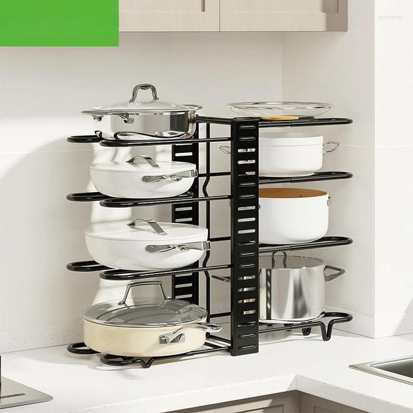 Rangement de cuisine pliable rack multifonctionnel avec double pot et organisateur de table