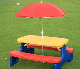 Table et chaise d'extérieur pliables pour enfants, rangement de cuisine, avec parapluie, Portable, jeu de pique-nique, bureau d'étude pour quatre maternelles