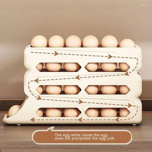 Keuken opslag koelkast zijdeur eierrek capaciteit doos met automatisch rollende vier lagen voor ruimtebesparende diner