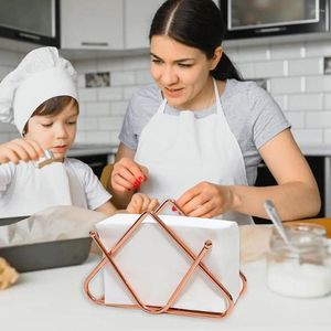 Rangement de cuisine accessoire de réglage de Table fonctionnel porte-serviettes en papier triangulaire en acier inoxydable avec capacité pour barre polie de bureau