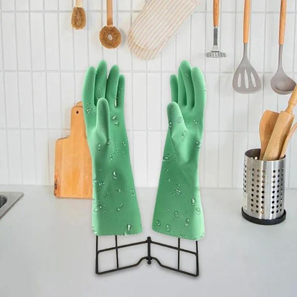 Soporte para guantes de almacenamiento de cocina, soporte de Metal duradero, plegable, estable, para ahorrar espacio, estante de secado de toallas reutilizable Vertical, organizador para fregadero