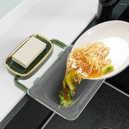 Égouttoir d'évier pliable suspendu, rangement de cuisine, Anti-colmatage, filtre pliable 2 en 1, égouttoir en plastique pour fruits et légumes, éponge