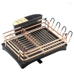 Cuisine Storage Home Aluminium Plat Drying Rack Apartment Bowl Table Vole de table Daining Organizer Dishes Holder Stand