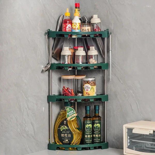 Kitchen Storage Hooki Rack Rack Corner Assaisonnement Assaisonnement côté Mur