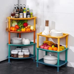 Cocina de almacenamiento Hooki Vegetales Piso de la rejilla de vegetales multifuncional Triángulo de baño de plástico Triángulo Shel