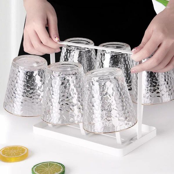 Rangement de cuisine Ins support de verre fer égouttoir d'eau Portable lunettes organisateur étagère avec plateau de séchage