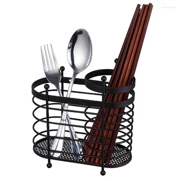 Panier de séchage en fer pour lave-vaisselle, rangement de cuisine avec crochets pour baguettes, couteau à Tube et fourchette, organisateur d'accessoires suspendus